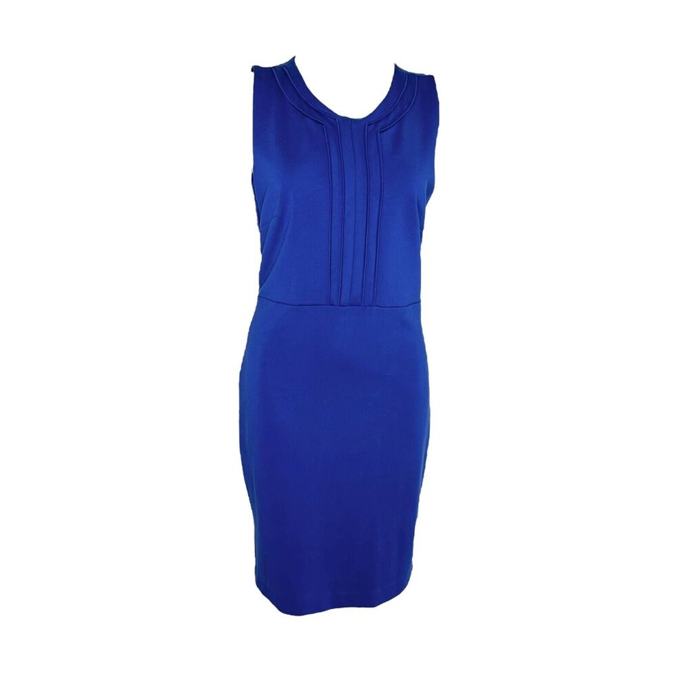 BANANA RERPUBLIC Womens Blue Ponte Knit Sleeveless Crew Neck Dress Size 6 Career